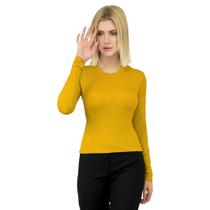 Baby Look com Elastano Manga Longa Gola Redonda Baby Look com Elastano Manga Longa Gola Redonda