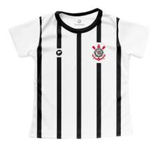 Baby Look Corinthians Bebê Listrada Branca Oficial