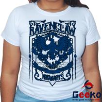 Baby Look Corvinal 100% Algodão Harry Potter Blusa Feminina Hogwarts Ravenclaw 01 All Geek