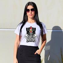 Baby Look Cropped Blusinha Torcida Galo Doido Mineiro Casual Passeio Feminino