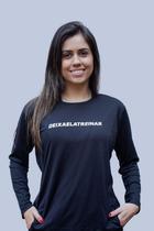 Baby look deixa ela treinar preto básico manga longa Baby look deixa ela treinar preto básico manga longa