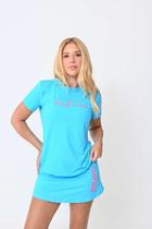 Baby Look Dry Cool Raquete Azul Claro Baby Look Dry Cool Raquete Azul Claro