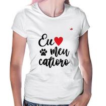Baby Look Eu amo meu catioro - Foca na Moda