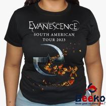 Baby Look Evanescence 100% Algodão - South America Tour 2023 - Rock - Geeko