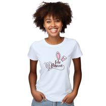 Baby Look Feliz Páscoa Amor Personalizada Feminina Adulto Algodão com Poliéster