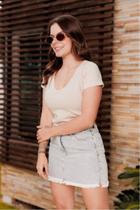 Baby Look Feminina Algodão Areia Dec. V