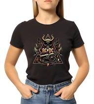 Baby Look Feminina Banda Acdc Personalizada Triangulo
