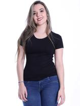 Baby Look Feminina Básica Lisa Viscolycra Preto