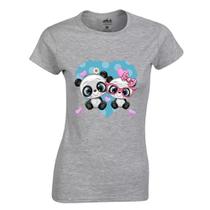 Baby Look Feminina Casual Algodão Premium Dois Panda