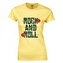 Baby Look Feminina Casual Algodão Premium Rock Roll