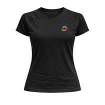 Baby Look Feminina Esportiva Compass Dry Preta Loguinho Cor:PretoTamanho:P