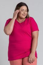 Baby Look Feminina Plus Size Decote Redondo Manga Curta - Serena Baby Look Feminina Plus Size Decote Redondo Manga Curta - Serena