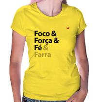 Baby Look Foco & Força & Fé & Farra - Foca na Moda