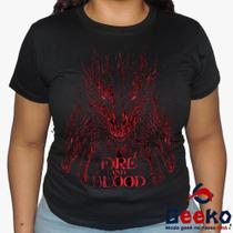 Baby Look Game Of Thrones 100% Algodão - Fire And Blood - Rock - Geeko Baby Look Game Of Thrones 100% Algodão - Fire And Blood - Rock - Geeko
