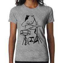 Baby Look Gato Baterista - Foca na Moda