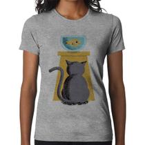 Baby Look Gato e Aquário - Foca na Moda