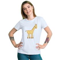 Baby Look Girafa Giraffe Girafinha Personalizada Feminina Adulto Algodão com Poliéster