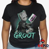Baby Look Groot 100% Algodão - Guardiões da Galáxia - Guardians Of The Galaxy - Geeko