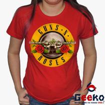 Baby Look Guns N Roses 100% Algodão - Blusa Feminina Rock - Geeko