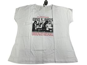 Baby Look Guns N' Roses Banda de Rock Blusa Blusinha Camiseta Plus Size Feminina Sfm487 BM
