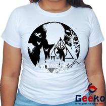 Baby Look Harry Potter 100% Algodão Blusa Feminina Hogwarts All Geek