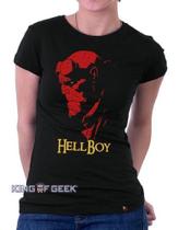 Baby Look Hellboy Filme Camisa Geek Série Businha Preta