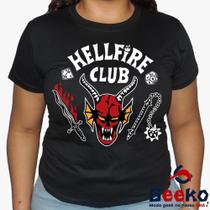 Baby Look HellFire Club 100% Algodão - Stranger Things - Geeko Baby Look HellFire Club 100% Algodão - Stranger Things - Geeko