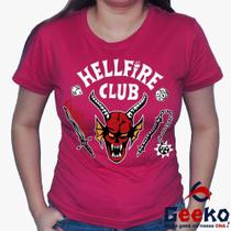 Baby Look HellFire Club 100% Algodão - Stranger Things - Geeko Baby Look HellFire Club 100% Algodão - Stranger Things - Geeko