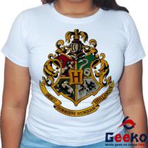 Baby Look Hogwarts 100% Algodão Harry Potter Blusa Feminina All Geek