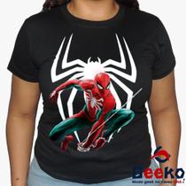 Baby Look Homem Aranha 100% Algodão - Blusa Feminina Homem-Aranha - Spiderman - Geeko Baby Look Homem Aranha 100% Algodão - Blusa Feminina Homem-Aranha - Spiderman - Geeko