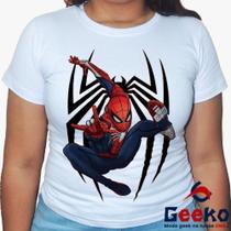 Baby Look Homem Aranha 100% Algodão - Spiderman - Blusa Feminina Homem-Aranha - Geeko