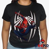 Baby Look Homem Aranha 100% Algodão - Spiderman - Blusa Feminina Homem-Aranha - Geeko