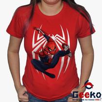 Baby Look Homem Aranha 100% Algodão - Spiderman - Blusa Feminina Homem-Aranha - Geeko