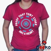 Baby Look Homem de Ferro 100% Algodão Diversas Cores - Proof That Tony Stark Has A Heart - Geeko