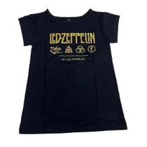 Baby Look Led Zeppelin Camiseta Blusa Blusinha Feminina Banda de Rock Sfm499 - Feminino