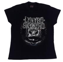 Baby Look Lynyrd Skynyrd Preta Camiseta Feminina Rock Country BO395 RCH
