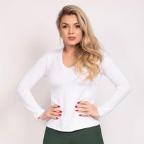 Baby look manga longa básica de viscolycra