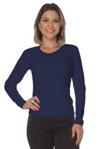 Baby look manga longa malha canelada - Gola redonda Baby look manga longa malha canelada - Gola redonda