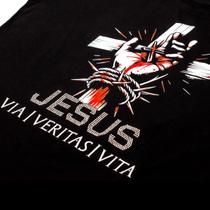 Baby Look Mão de Jesus Brilho Premium Camiseta Algodão com Strass Baby Look Mão de Jesus Brilho Premium Camiseta Algodão com Strass