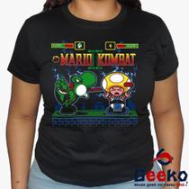 Baby Look Mario Kombat 100% Algodão - Super Mario Bros - Mortal Kombat - Geeko