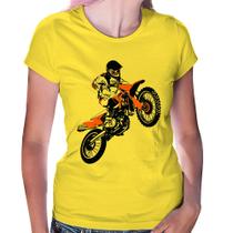 Baby Look Motocross Jump Laranja - Foca na Moda