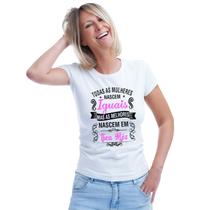 Baby Look Mulheres Melhores Nascem Em seu Mês Personalizada Feminina Adulto Algodão com Poliéster Baby Look Mulheres Melhores Nascem Em seu Mês Personalizada Feminina Adulto Algodão com Poliéster