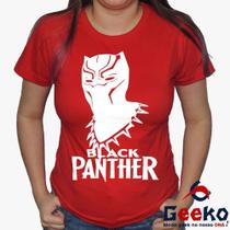 Baby Look Pantera Negra 100% Algodão - Black Panther - Wakanda Forever - Geeko