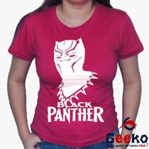 Baby Look Pantera Negra 100% Algodão - Black Panther - Wakanda Forever - Geeko