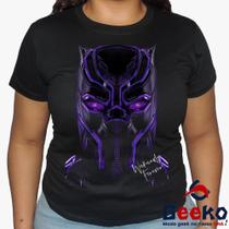 Baby Look Pantera Negra 100% Algodão - Wakanda Forever - Black Panther - Geeko