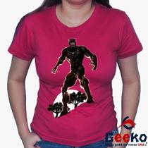 Baby Look Pantera Negra 100% Algodão - Wakanda Forever - Black Panther - Geeko