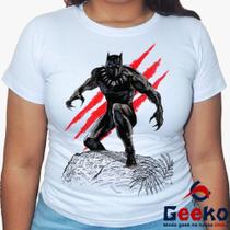 Baby Look Pantera Negra 100% Algodão - Wakanda Forever - Black Panther - Geeko