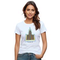 Baby Look Passa Quatro Igreja Matriz Personalizada Feminina Adulto Algodão com Poliéster Baby Look Passa Quatro Igreja Matriz Personalizada Feminina Adulto Algodão com Poliéster