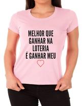 Baby Look Personalizada Melhor Que Ganhar Na Loteria É Ganhar Meu Coração Frases Dia Dos Namorados - Sunflower Confecções