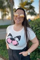 Baby Look Pietragio Feminina Borboleta Algodão Original